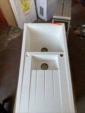 Cooke & Lewis Ising Resin 1.5 Bowl White Sink & drainer 500mm x 1000mm