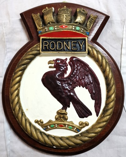 Hms rodney ship crest plaque - hms,