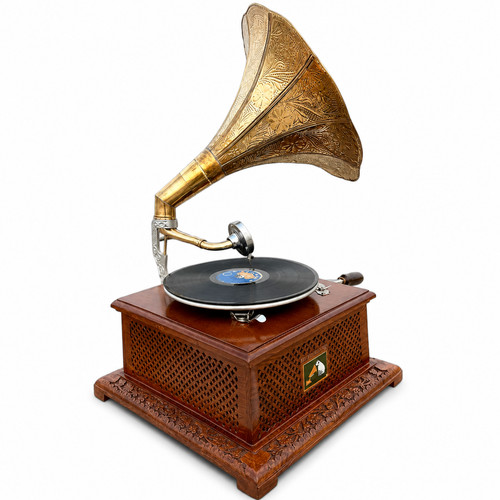 Vintage brass gramophone - brass,