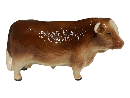 Vintage ceramic hereford bull - vintage,