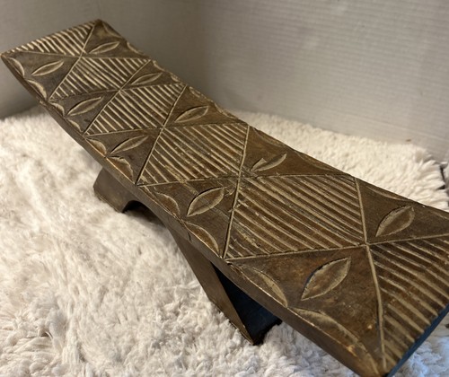 Ghana carved wood - wood, headrest