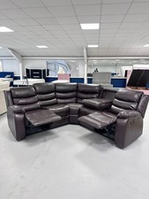 Roma | Brown Leather Corner Recliner Sofa With Cupholders