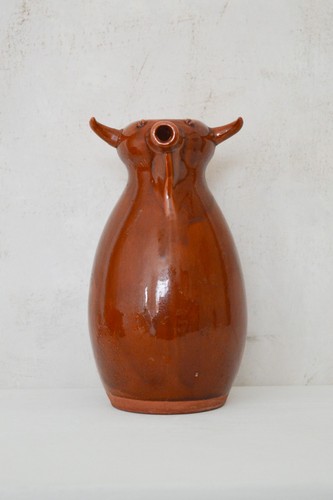 Vintage brown bull with - vintage,