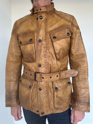 Belstaff brown leather jacket - leather,