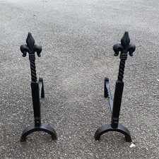 WROUGHT IRON FIRE DOGS