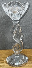 WATERFORD CRYSTAL SEAHORSE CANDLESTICK 11 1/4" SIGNED "TOM BRENNAN"