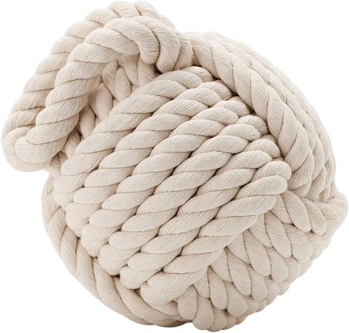 Rope knot door stop cream - rope,