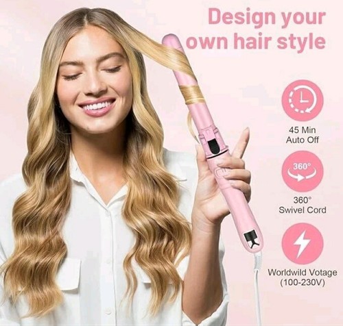 Pink automatic hair curler - pink,