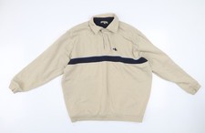 EWM Men's Beige XL Henley Sweatshirt Classic Cotton Mix