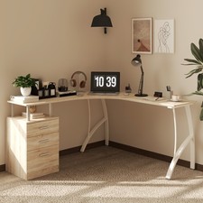 L-Shaped Computer Desk Table w/ Drawer Home Office Corner Workstation