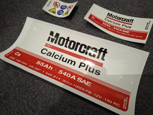 Motorcraft battery decals - battery,