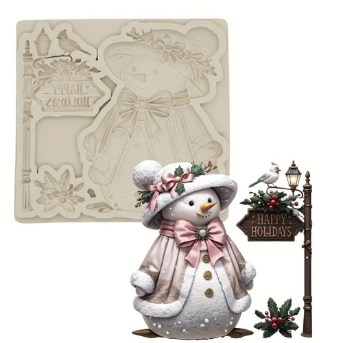 Silicone snowman gingerbread - silicone,