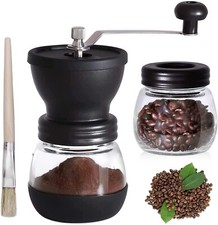 Manual Coffee Bean Grinder Adjustable Coarseness Ceramic Hand Held Mill Maker UK