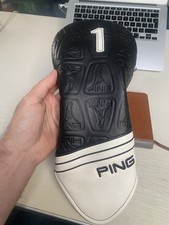 PING Golf Driver Headcover Ping Core Mr Pingmam Black White Leather 1 Wood RARE