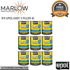 9 X UPOL EASY 1 BODY FILLER 3L - DEEP FILL CAR BODY FILLER BIG SMOOTH EASY