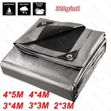 320GSM Extra Heavy Duty Tarpaulin Waterproof Ground Sheet Cover Lorry Tarp UK