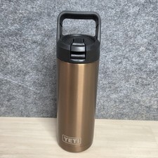 Yeti 18oz Copper Rambler Water Bottle With Straw And Sip Attachment CLEAN