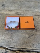 HERMES Large Clic H Bracelet Red w/Silver Hardware VINTAGE-Fast Shipping