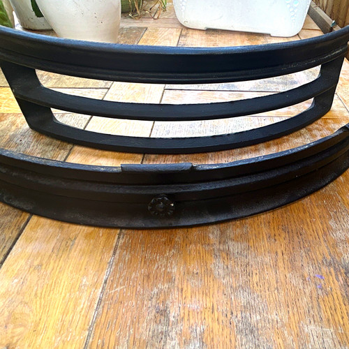 Black metal fireplace - metal,