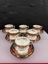 Royal Crown Derby Japan Kings Pattern Tea Trios Cups Saucers Plates Set of 6 New