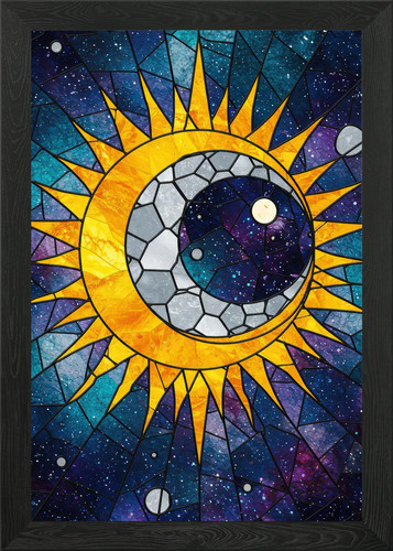 Stained glass sun - stained, and