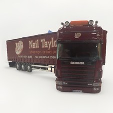 Tekno 1:50 Scale Scania 124 Topline With Curtain Trailer In Neil Taylor Livery