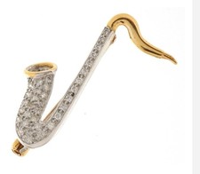 18ct two tone gold pavé set