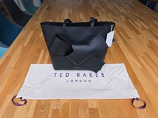 New with Tags Ted Baker ALLIIE Black Leather Bow Shopper Bag & Pouch RRP £175