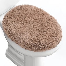 Luxury Soft Microfiber Toilet Lid Cover Machine Washable Solid Toilet Seat Co...