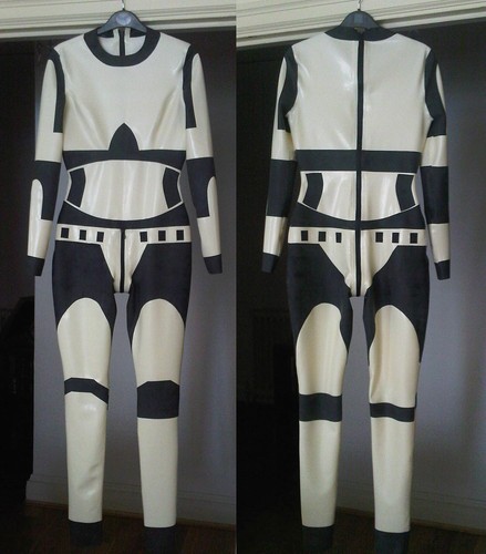 Latex rubber catsuit - rubber,