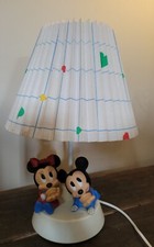 Walt Disney Baby Mickey Minnie Mouse Nursery Lamp Night Light Shade 1984 Vtg SEE