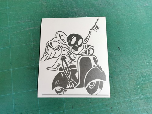 Vespa lambretta scooter skull - scooter,
