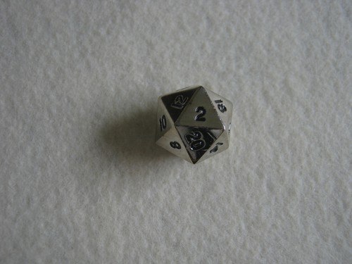 Metal dice die d20 silver - die,,