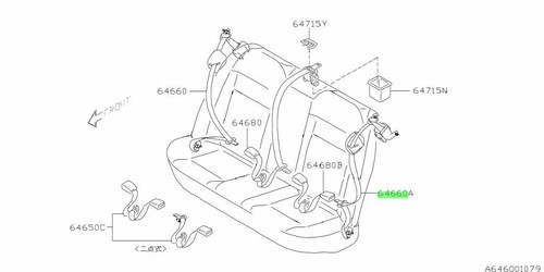 Seat belt outer rear - outer, left