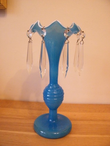 Antique blue opaline glass - blue,