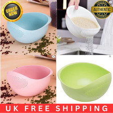 Colander Rice Bowl Drain Basket Fruit Vegetable Washing Strainer with Handle