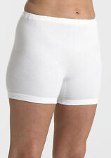 Ladies one sze 16-18+ short leg cotton interlock knickers panties bloomers White
