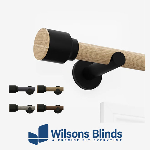 Curtain pole wood effect - pole,