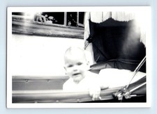 Old Vintage Photo BABY IN STROLLER CARRIAGE PRAM FOUND PHOTOGRAPH SNAPSHOT