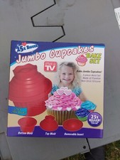 Make jumbo cupcakes baking set big large cake bake 3 piece mould set buns new