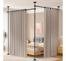 Room Divider No Drilling Curtain Rod Wall Divider for Room Separation Adjustable