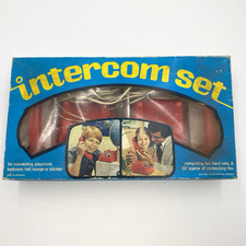 Vintage Original Red Telephone Intercom Set (Made In Yugoslavia) Untested   K12