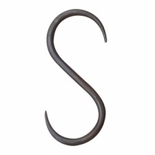 Vintage S hook butchers meat hook with black wax finish