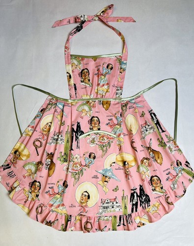 Pink frill glamour - pink, apron
