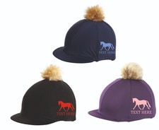 PERSONALISED Jockey Skull/Riding Hat Cover/Silk Dressage Horse Pony Design