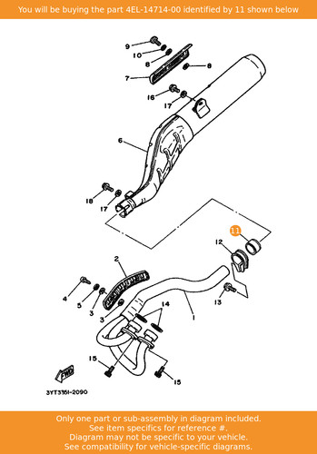 Yamaha gasket muffler - yamaha, gasket,