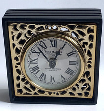 Time Master Jacob Clock Company Square Mantel Desk Clock - Black / Gold