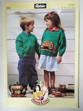 ROSIE AND JIM Sweater, Children's sizes 51-66cm - ROBIN Knitting pattern 15267