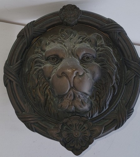 Large brass lion head - brass,