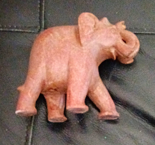 Handcarved soapstone elephant - handcarved,